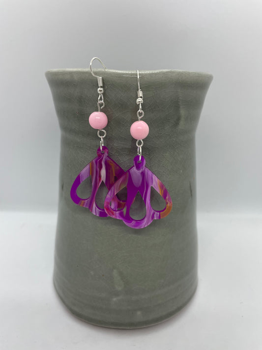 Acrylic and bead earrings