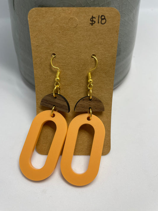 Acrylic and wood earrings