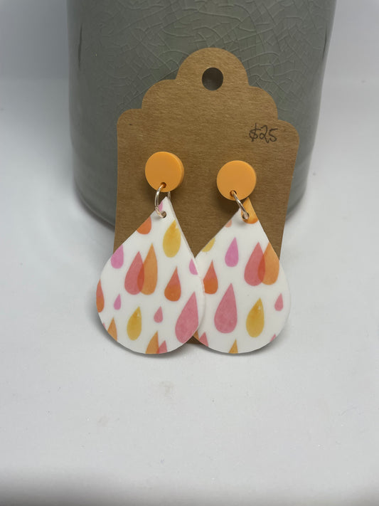 Raindrop acrylic stud dangles