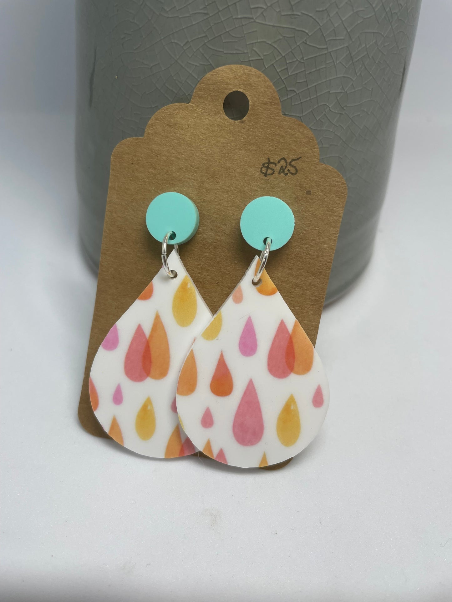 Raindrop Acrylic stud dangles