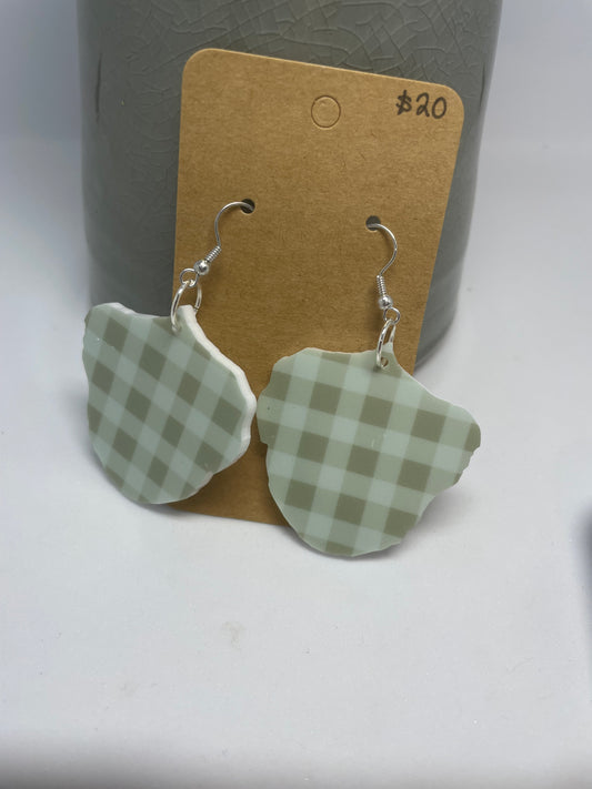 Old Man Saltbush leaf acrylic earrings