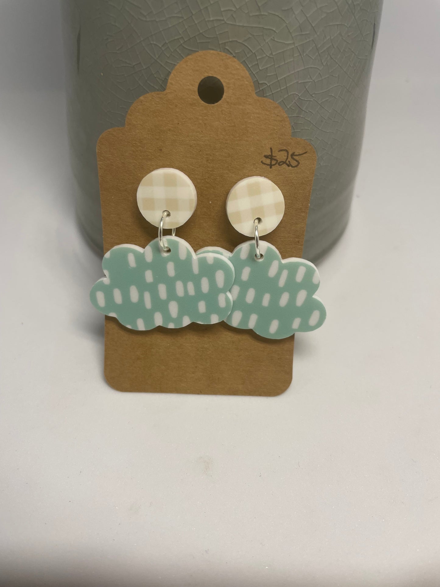 Cloud acrylic stud dangles